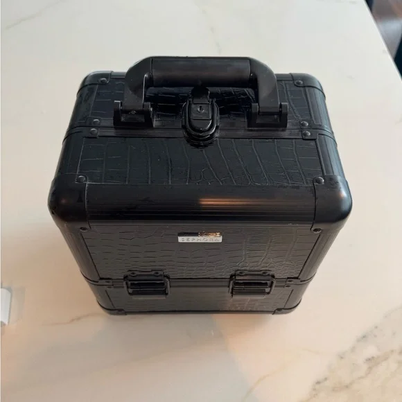 Sephora Black Croc-Patterned Makeup Train Case
